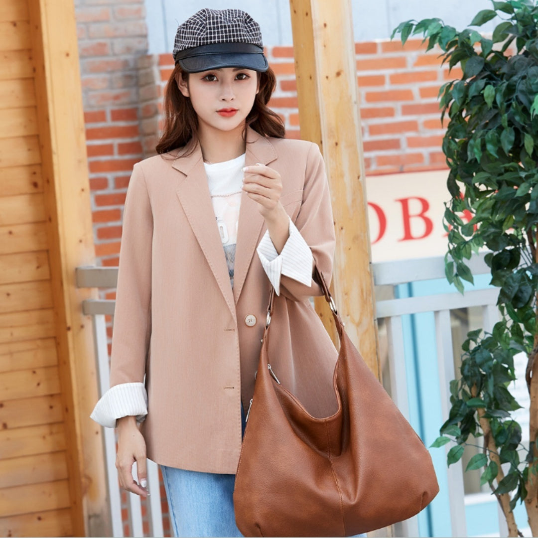 Large Capacity Son Mother Tote Texture Casual Portable Shoulder Bag Versatile Simple Women's Autumn And Winter